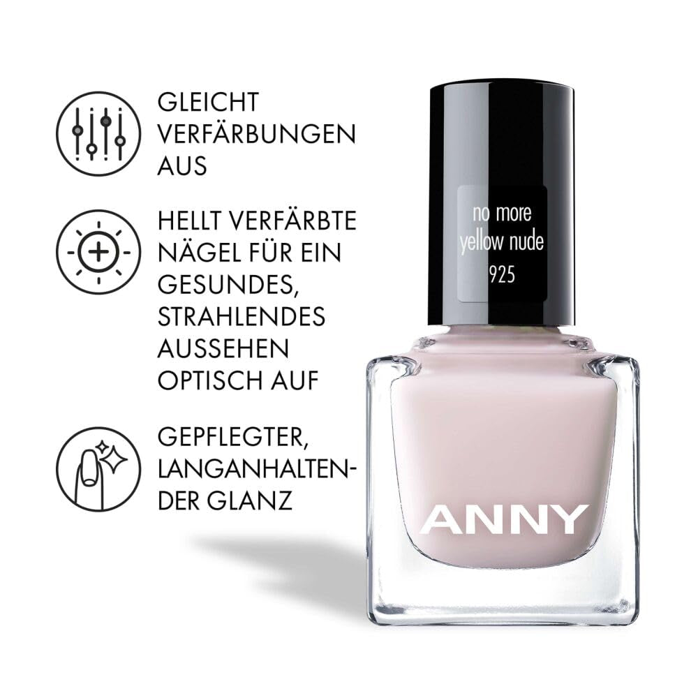 ANNY No More Yellow Nude - Vernis à ongles spécial pour un éclairage optique et une apparence saine - 15 ml