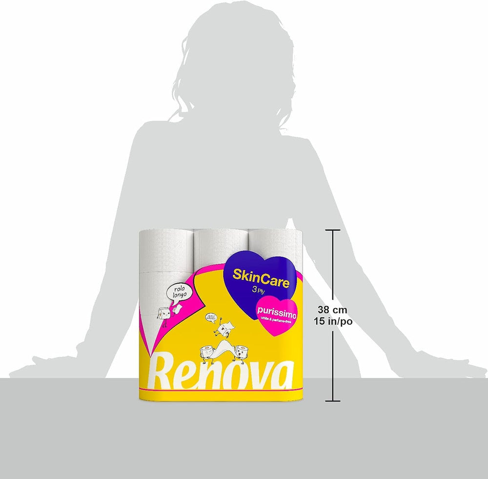 Renova Skincare Purissimo papier toilette, 12 rouleaux, blanc