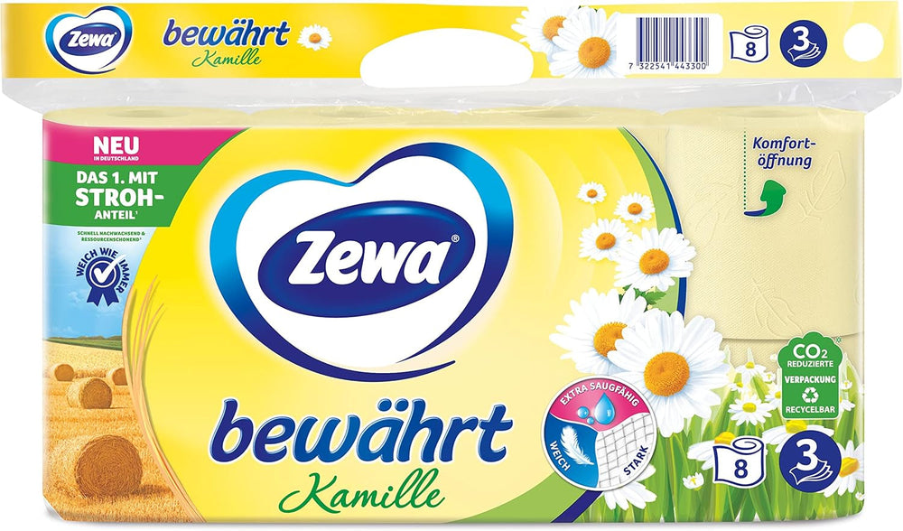 Zewa Proven Camomille Papier toilette avec paille 7X 8Rolls