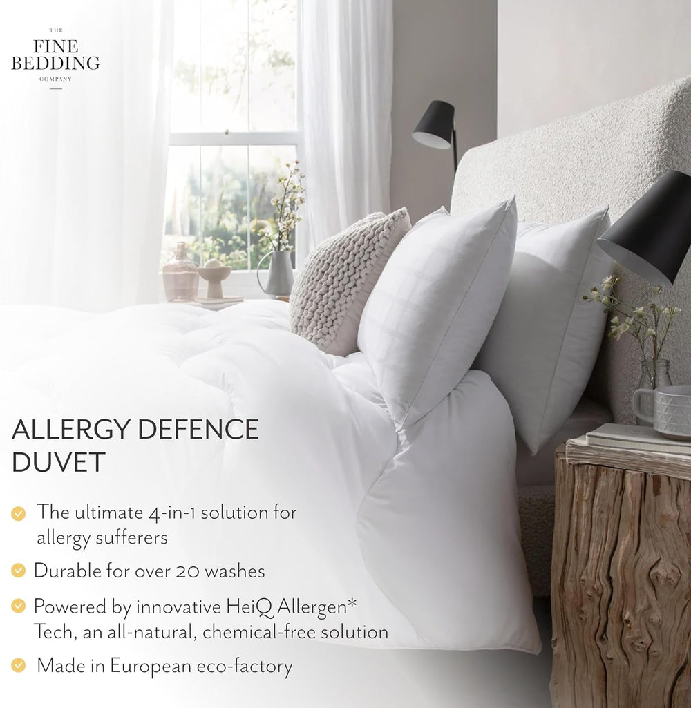 Allergy Defence Duvet, 4.5 Tog, fabricat din materiale reciclate, antialergic și hipoalergenic, pat Super King Size Plapumi si pilote Naty Shop
