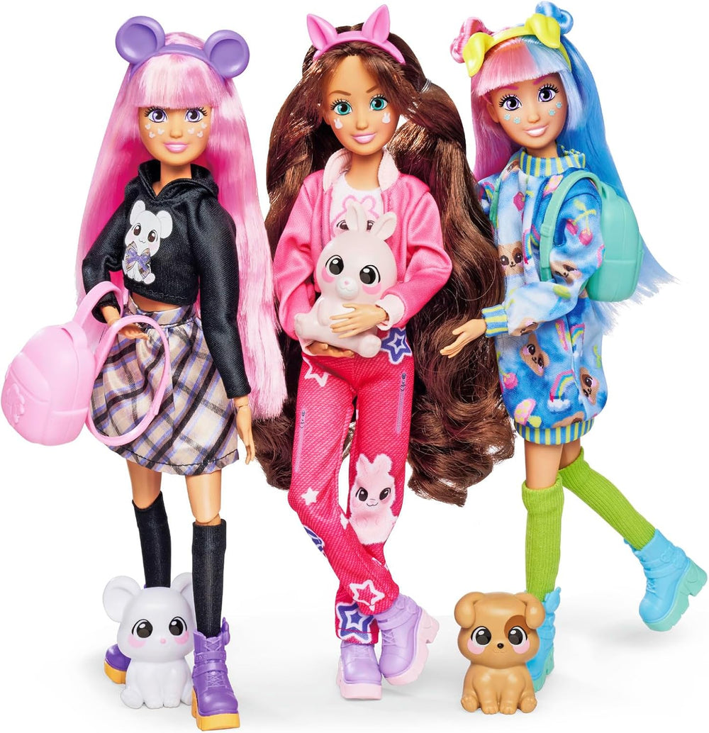 Simba 105953975 - Poupée Lucy Kawaii Hi Dress-Up (26 cm) - Poupée mannequin de coiffure articulée, poupée lapin aux cheveux longs et accessoires, jouet pour 4 ans et plus