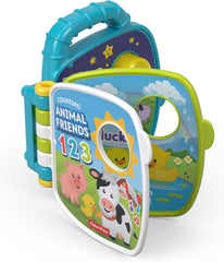 Fisher-Price Musical Animal Friends Songbook | Jucărie pentru copii de la 6 luni, 1 an pentru fete și băieți | Jucărie pentru copii | Carte muzicală cu sunete și efecte luminoase | Jucărie educativă (germană), GFP29 Jucarii Bebe Naty Shop