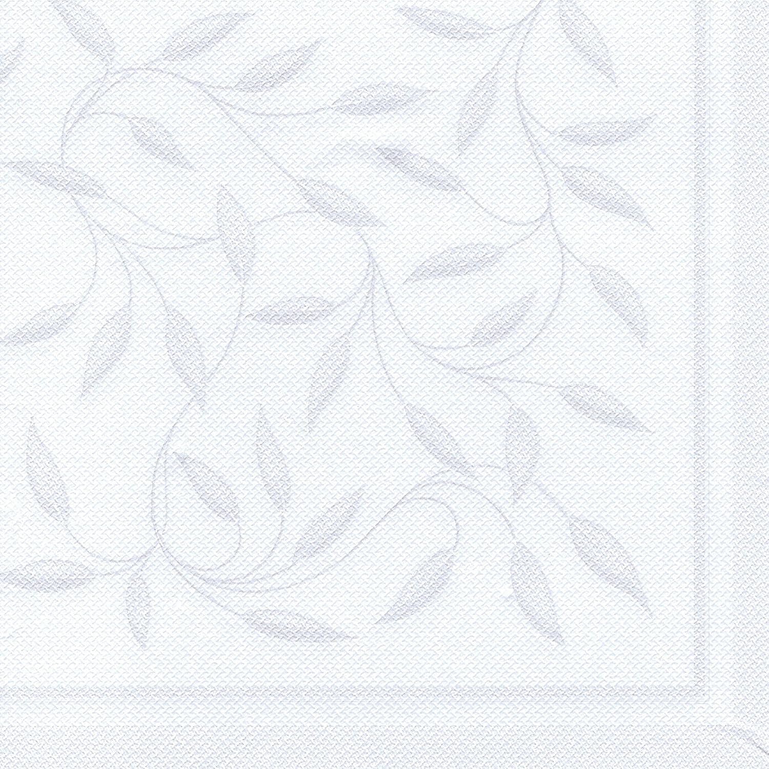 Papstar, 50 serviettes "Collection ROYAL" pli 1/4 40 Cm X 40 Cm Blanc "Nouvelle Méditerranée", #11652