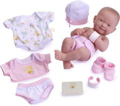 JC TOYS (18543_A Babypuppe, mit 8-teiligem Zubehör-Set, 36 cm