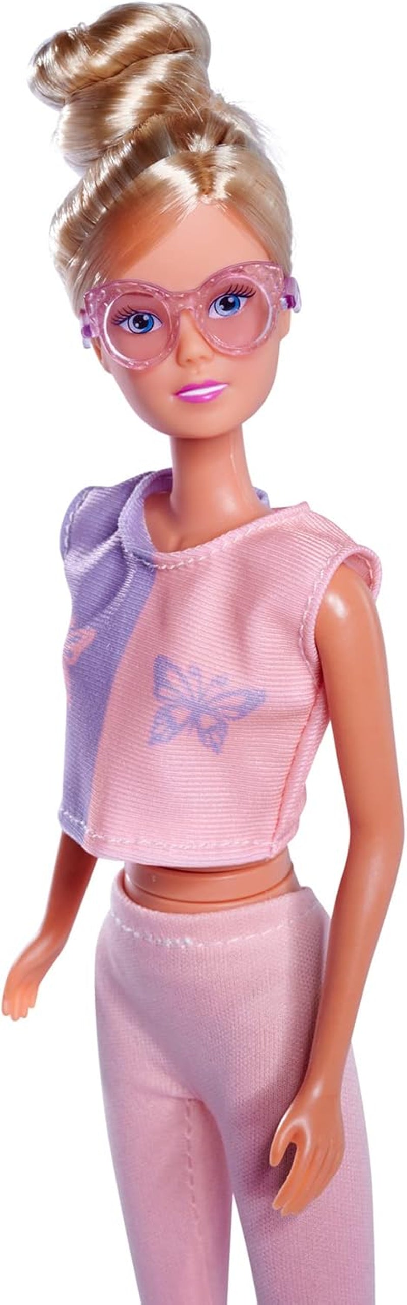 Simba 105733619 - Steffi Love Hula Hoop, Poupée jouet avec tenue de sport, Hula Hoop et fonction mécanique, 29 cm, à partir de 3 ans