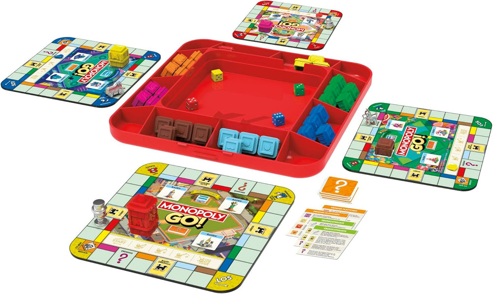 Jeu de société Monopoly GO! - Version allemande, jeu basé sur la version en ligne populaire, jeu de stratégie rapide pour toute la famille, amusant pour 2 à 4 joueurs