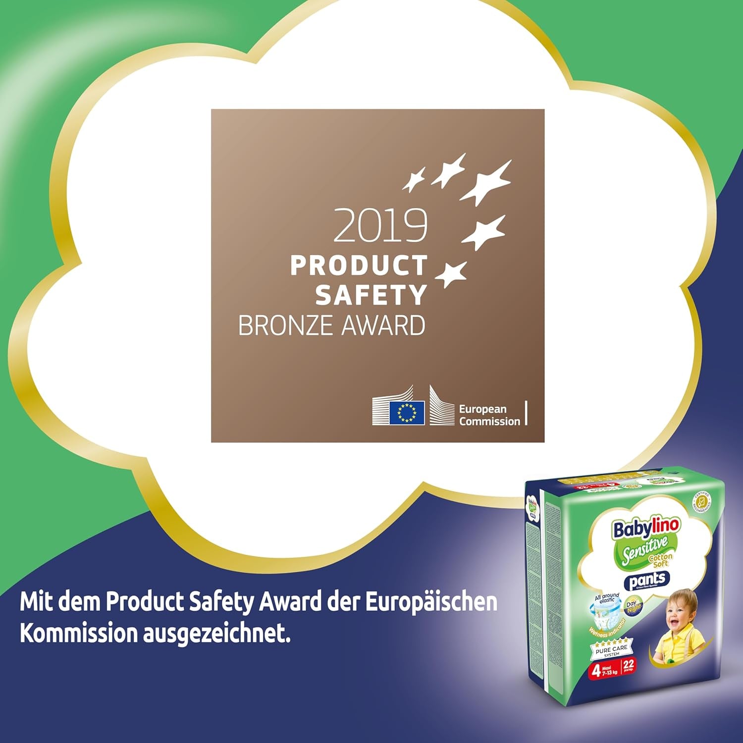 Couches Sensitive Cotton Soft, taille 4, Pantalon Maxi (7-13 kg), 22 pièces