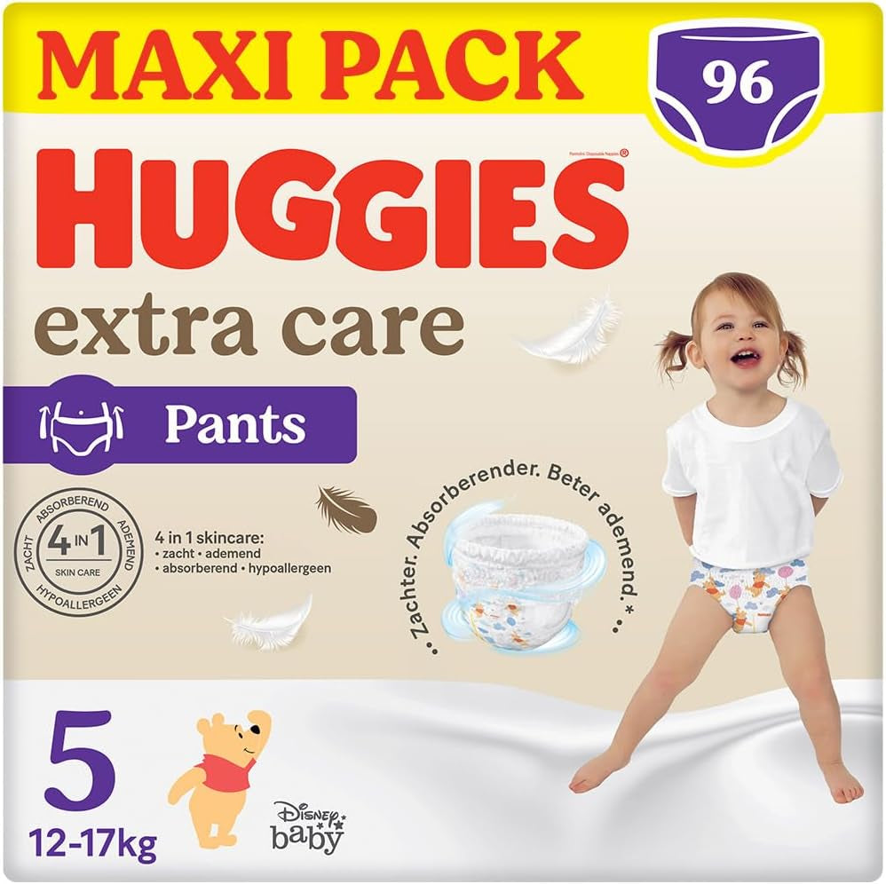 Couches Huggies Extra Care, taille 5 (12-17 kg), design Disney, 96 pièces