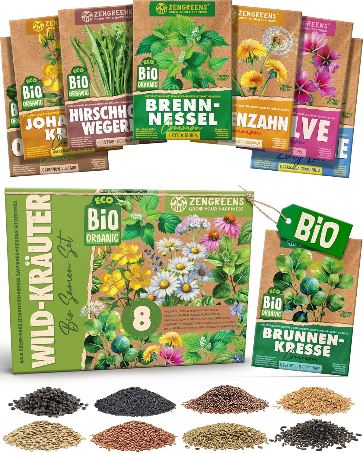Semințe de busuioc organice într-un set de 6 - 6 semințe de busuioc pentru cultivare ușoară în grădină, balcon sau strat înălțat - semințe de plante - răsaduri
