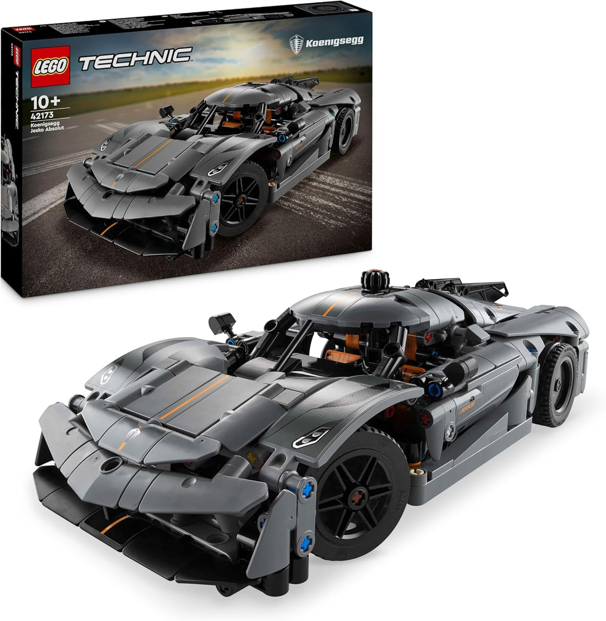 LEGO Technic Koenigsegg Jesko Absolut Supersportwagen in Grau, Bauspielzeug für Jungen und Mädchen, Spielzeugauto für Kinder, Geschenk für Autofans, Dekoration für das Kinderzimmer 42173