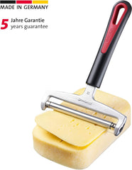 Trancheuse à fromage Westmark avec rouleau et fil de coupe remplaçable, épaisseur de coupe variable, largeur : 12 cm, acier inoxydable/aluminium/plastique, noir/rouge, 29272260, 17 x 12 x 2 cm