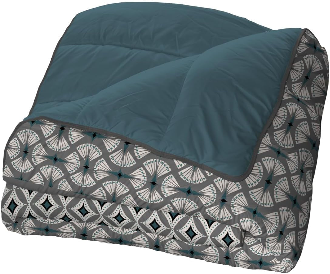 Bleu Câlin Imprimat 1 persoană Hermance plapuma, poliester, albastru/gri, 140 X 200 Cm Plapumi si pilote Naty Shop Albastru/gri/alb 140X200 Cm
