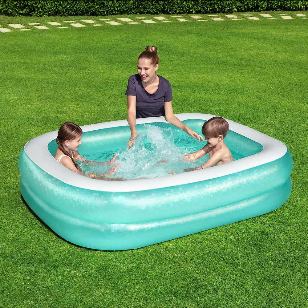 Bestway 54005 Piscine Familiale Gonflable Transparente 201 x 150 x 51 cm - Verte