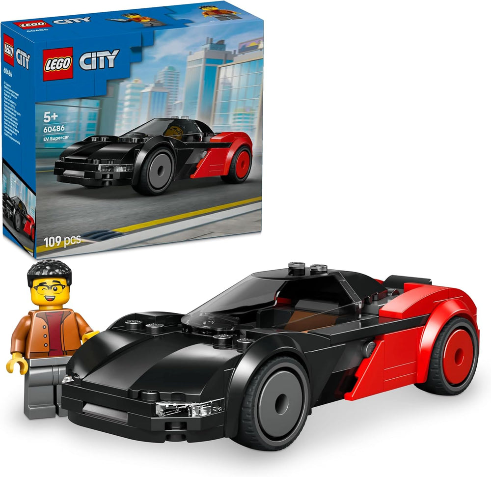 LEGO City Hot Rod - Jouet de voiture de course avec figurine de pilote et toit pliant - Ensemble de construction de motricité fine - Petite idée de cadeau d'anniversaire pour les garçons de 5 ans et plus - 60485