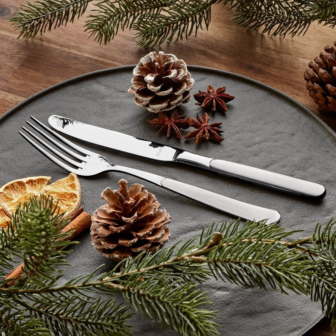 Set de tacâmuri Amefa Satina în 60 părți, pentru 12 persoane, sigură Bucatarie Naty Shop