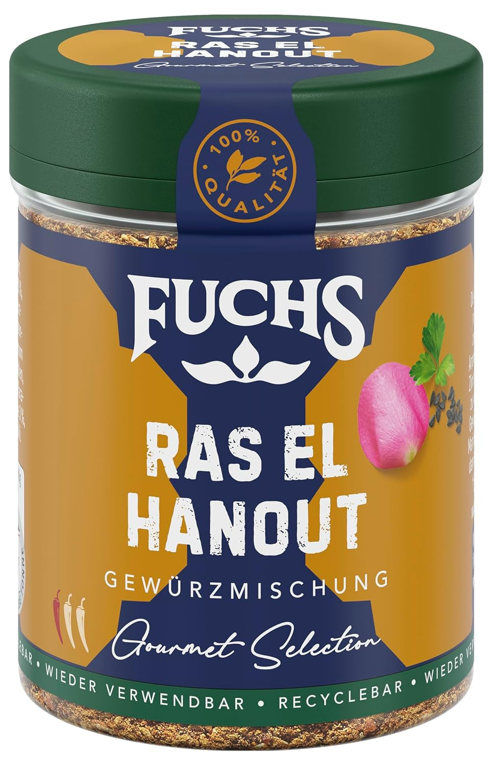 Fuchs Gewürze Gourmet Selection Naher Osten-Afrika – Dukkah Gewürzmischung, nachfüllbarer Gewürz Mix, zum Verfeinern von Fisch und Lamm, végétalien, 50 g
