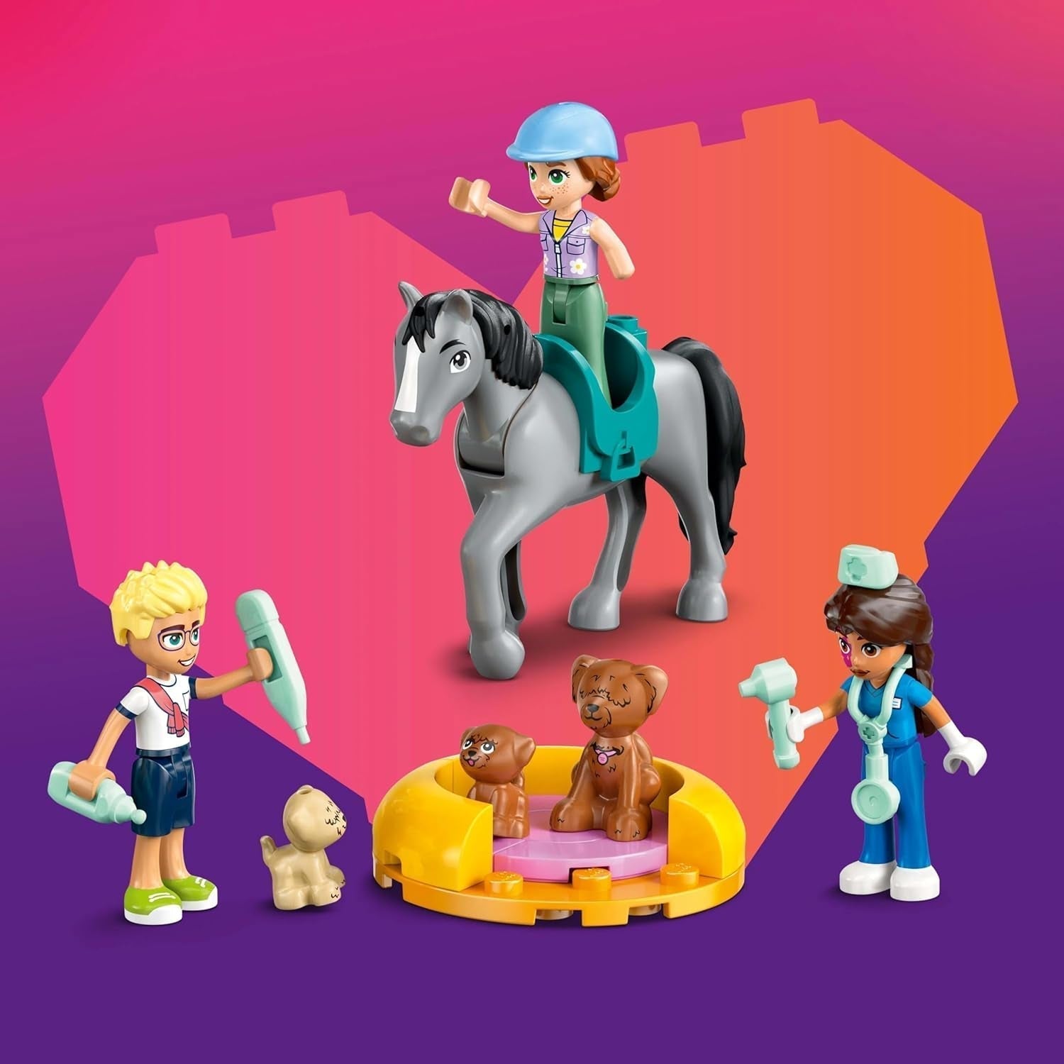 Cabinet vétérinaire LEGO Friends pour chevaux et animaux domestiques, ensemble de jeu et de construction pour un jeu de rôle imaginatif avec 3 figurines et 5 figurines d'animaux, idée cadeau pour les filles de 7 ans 42651 Ensembles de construction Besuche den LEGO-Store
