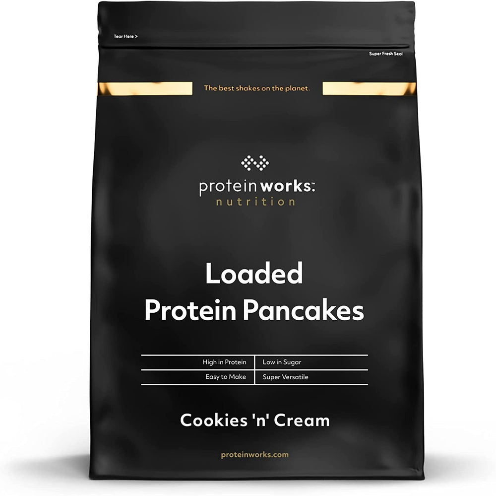 Protein Works - Loaded Protein Pfannkuchen | Premium Pfannkuchen Mischung | Eiweiß Pancakes | Protein Pancakes | 8 Servings | Natürlich | 500G Amestec pentru copt si gatit Naty Shop 1 Kg (1Er Pack) Cookies 'N' Cream