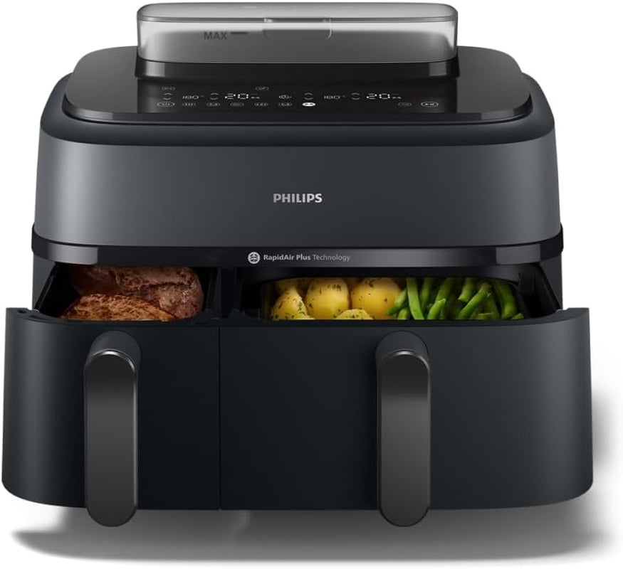 Philips Airfryer Dual Basket 3000 Series, 9L, 2 paniers, 2 plats prêts en même temps, technologie Rapidair plus air chaud Électroménagers Naty Shop Steam Dual Basket 9 L