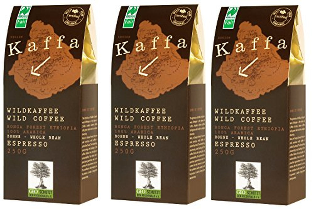 3 x Espresso en grains Kaffa Café Sauvage Bio 250 g