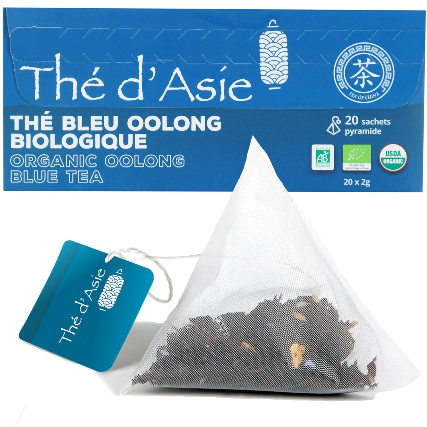 Khla - Thé Oolong Bio 100 G - Thé Bleu - Thé Naturel en Vrac - Thé Asiatique Biologique - En Vrac et Coupé - Tisane et Infusé - Origine Chine