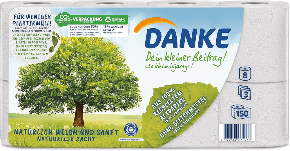 Papier toilette Merci 56 pièces, rouleaux 7X8, 3 couches