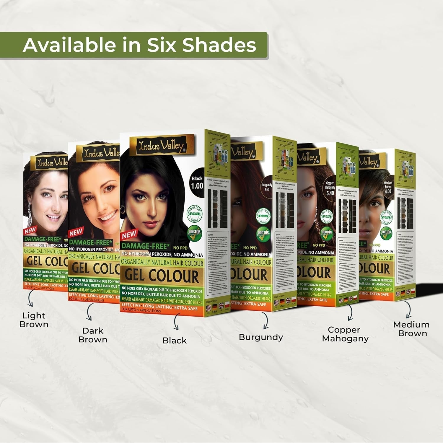 Coloration capillaire en gel naturel sans dommages Indus Valley | Sans ammoniaque, végétalien et sans cruauté | Jusqu'à 100 % de couverture des gris, résultats longue durée | Châtain clair 5.0 (20 grammes + 200 ml) Coloration capillaire Naty Shop