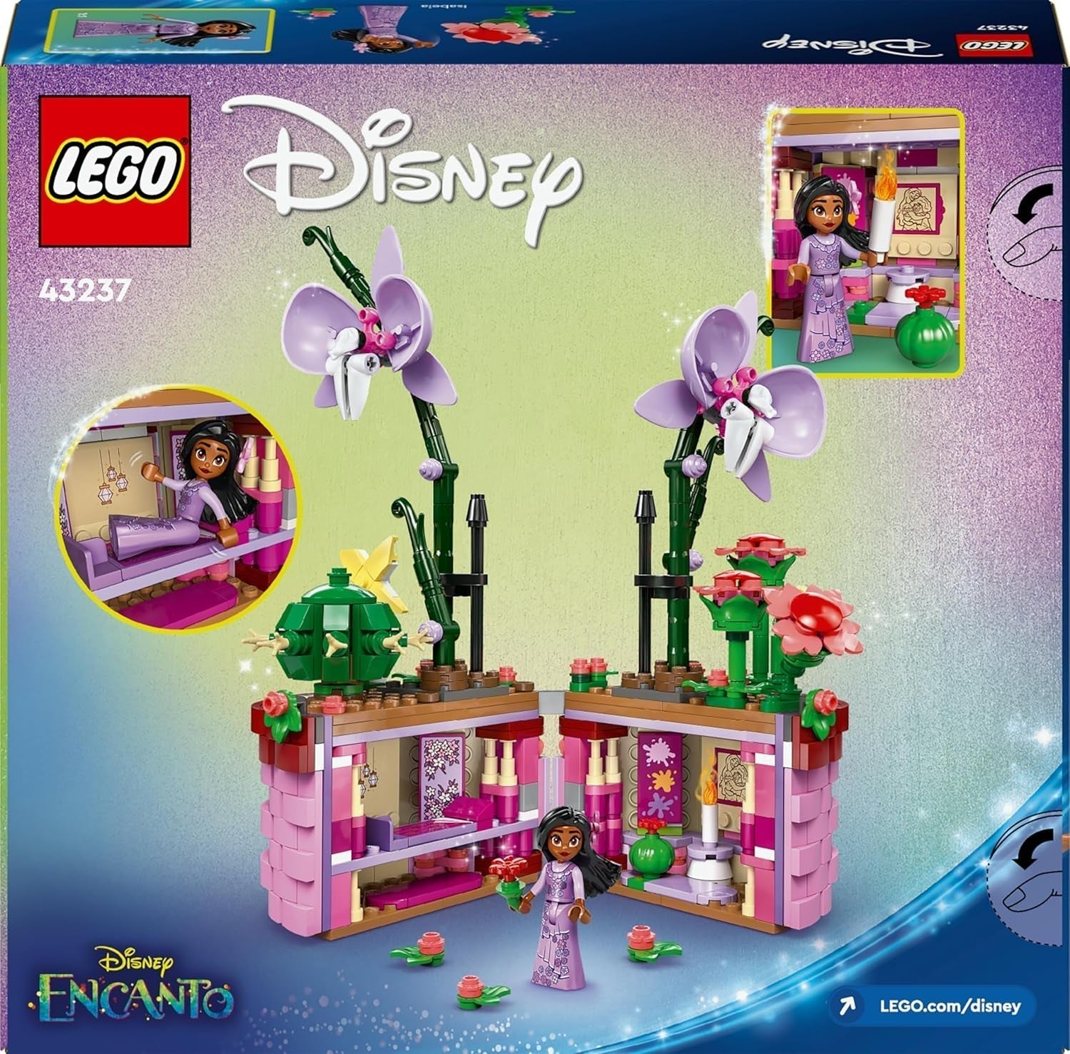 LEGO Ç€ Disney Encanto Ghiveciul de flori al Isabelei, set pentru copii cu orhidee de jucărie construibilă, set de construcție decorativ cu mini păpușă a unui personaj din film, idee de cadou pentru fete și băieți de la 9 ani 43237 Seturi de constructie Besuche den LEGO-Store