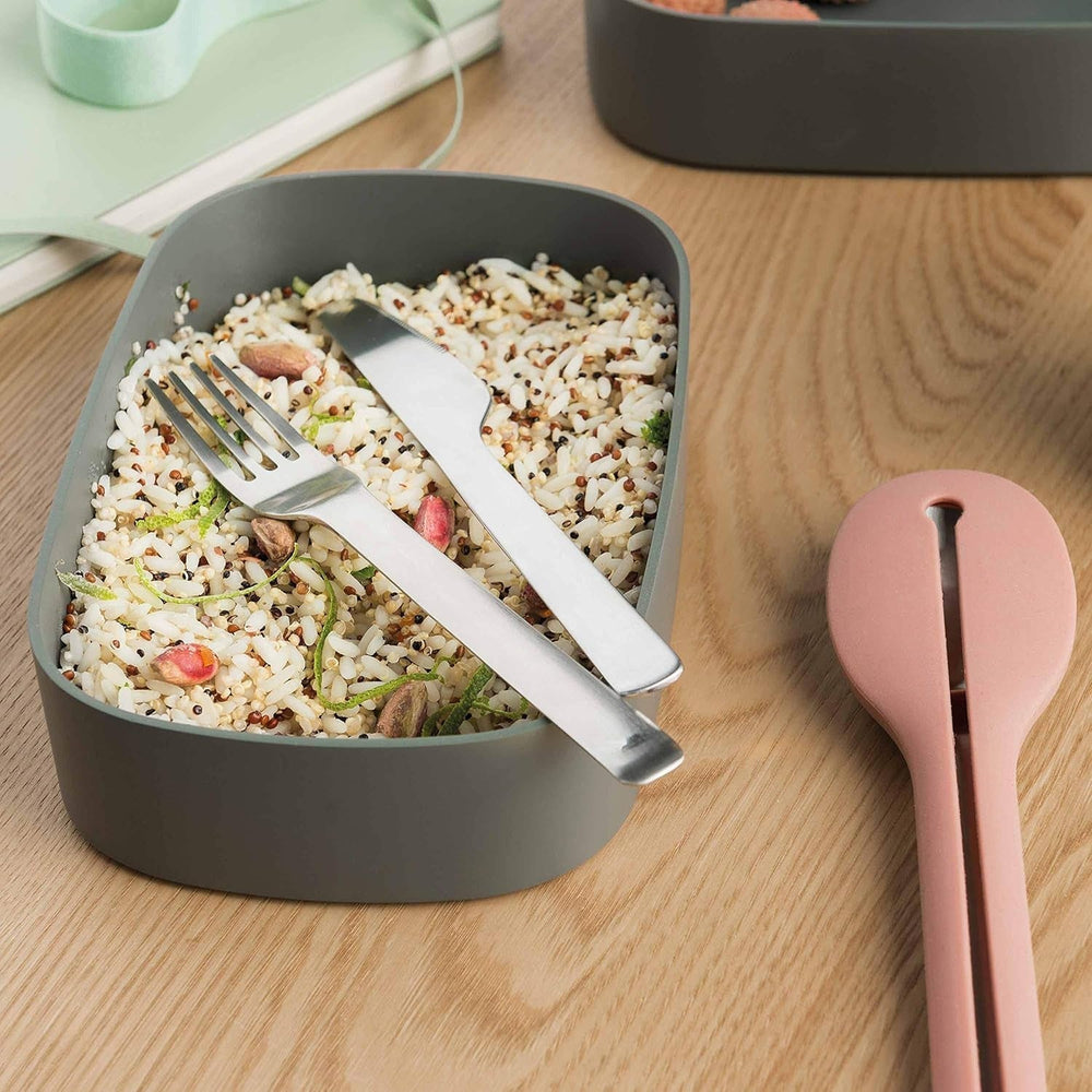 Boîte à bento double BergHoff - Leo (coffret déjeuner 19x12,5x9 cm, deux boîtes, passe au micro-ondes, fermeture hermétique, passe au lave-vaisselle, idéal pour les snacks / snacks / salade) 3950126 Boîtes de conservation alimentaire Naty Shop