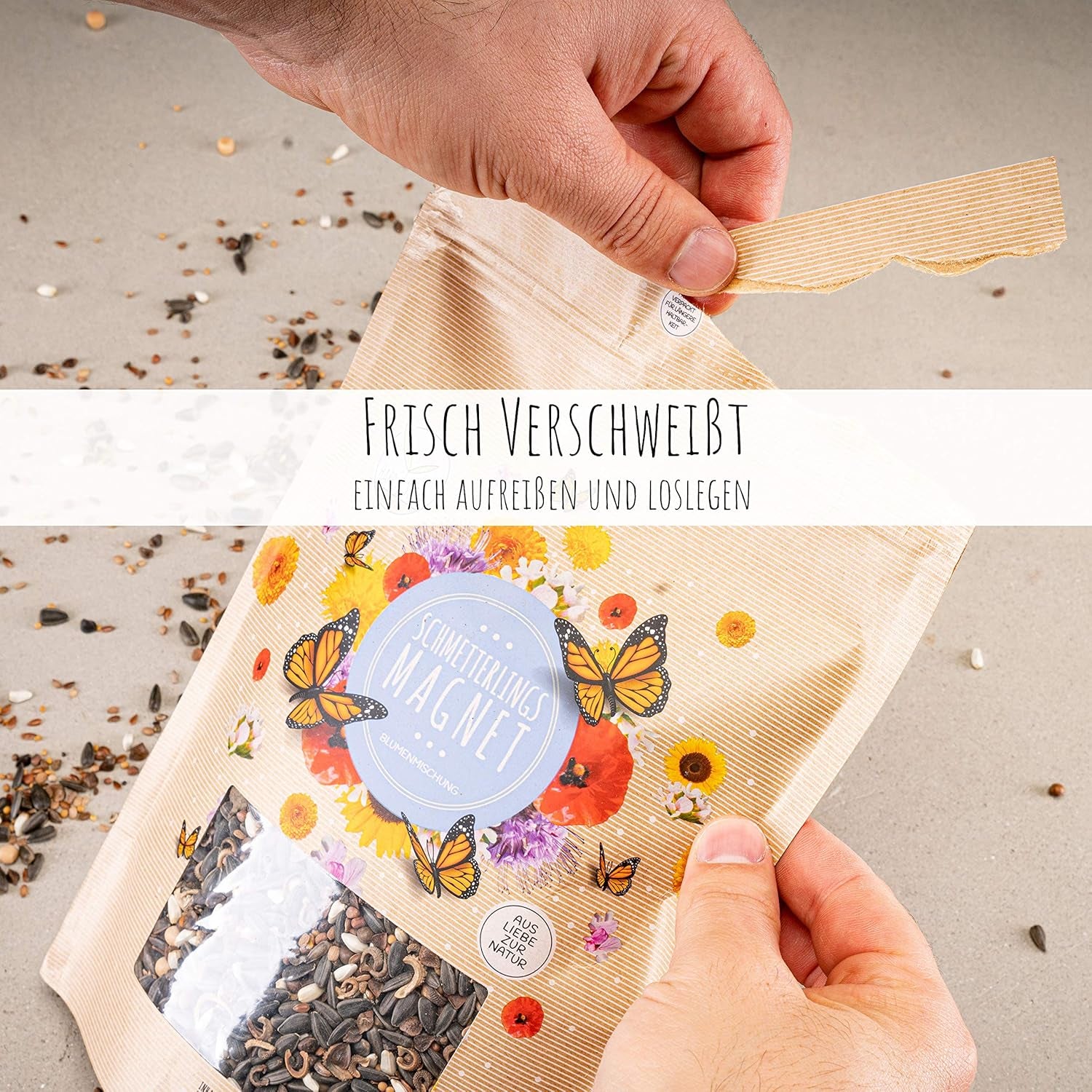 100 g de graines de papillon pour une prairie fleurie colorée – Mélange de graines de fleurs sauvages colorées et riches en nectar pour papillons