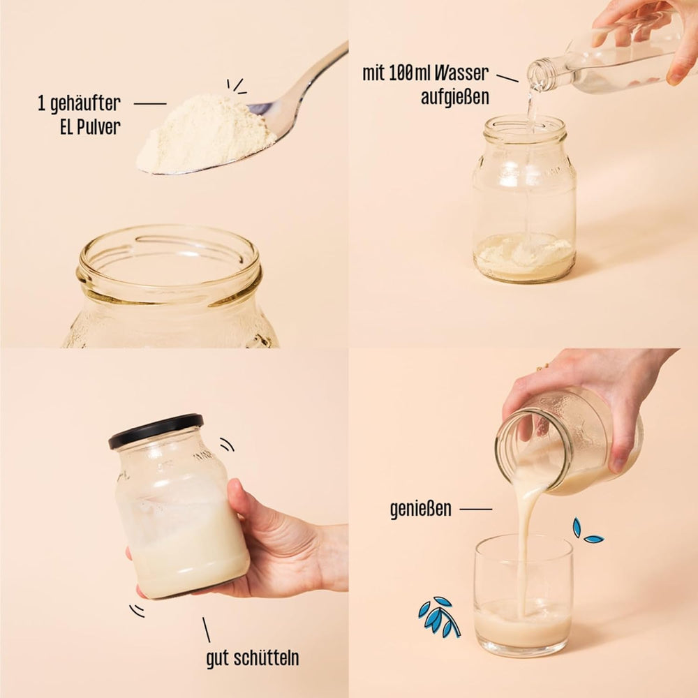 fairfood Bio Haferdrink Pulver 360g - nachhaltige Milchalternative - végétalien, sans gluten et sans huile - jusqu'à 4L Haferdrink - zum Selbermischen - 100% Bio-Vollkornhafer