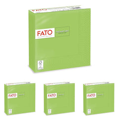 , Serviettes en papier jetables, Idéales pour les déjeuners et buffets décontractés, Paquet de 50 serviettes, Taille 33X33, 4 plis, 2 épaisseurs, Couleur vert pomme, Papier 100% pure cellulose, FSC