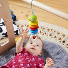 HABA 305230 - Papagal agățat, jucărie pentru copii pentru scaunul auto, antrenor de joacă, pătuț și cărucior, cu clopoțel, jucărie din lemn de la 6 luni Jucarii Bebe Naty Shop