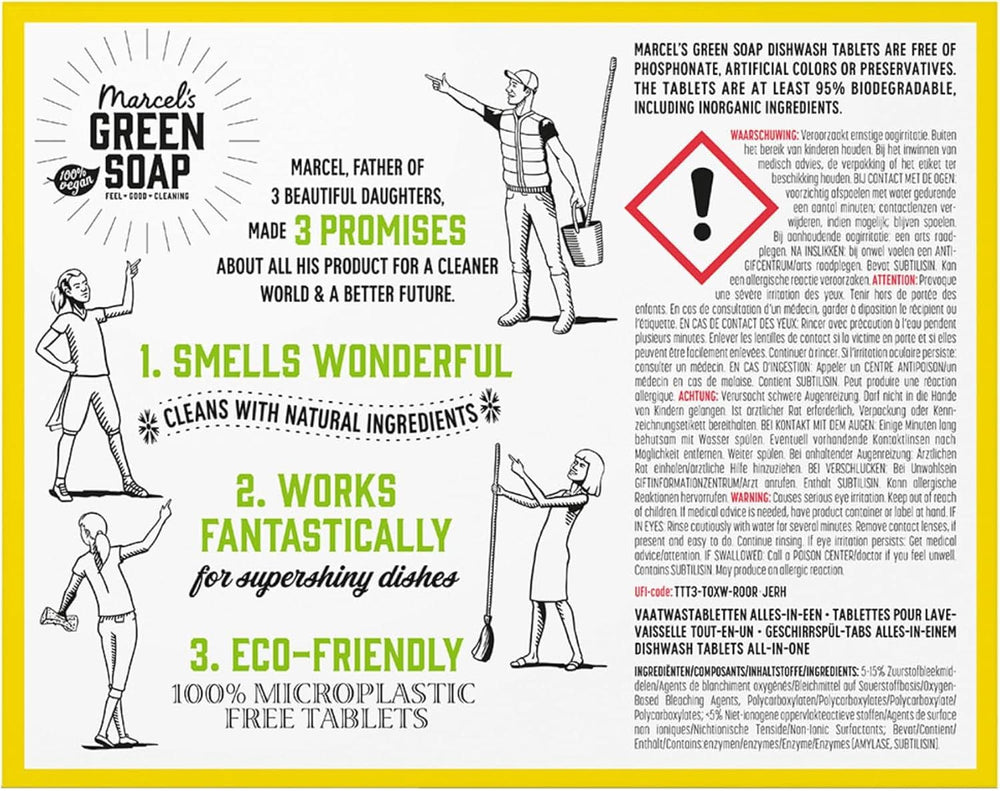 Marcel'S Green Soap Dishwasher Tabs All-In-One - Grapefruit & Lime - 25 bucăți Detergenti Bucatarie Naty Shop