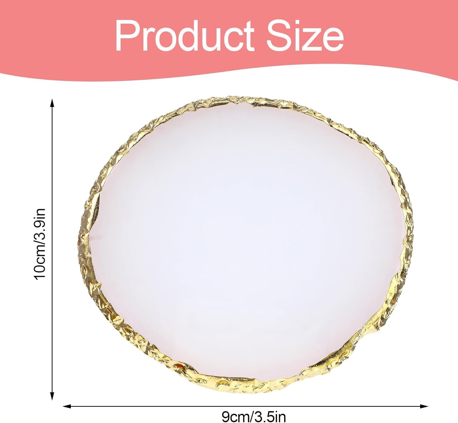 Harz Nail Art Palette,Maniküre Gemalt Palette,Goldener Rand Nagelleck Palette,Nail Art Make up Paletten Display Fach Nagel DIY Zubehör(Blanc)