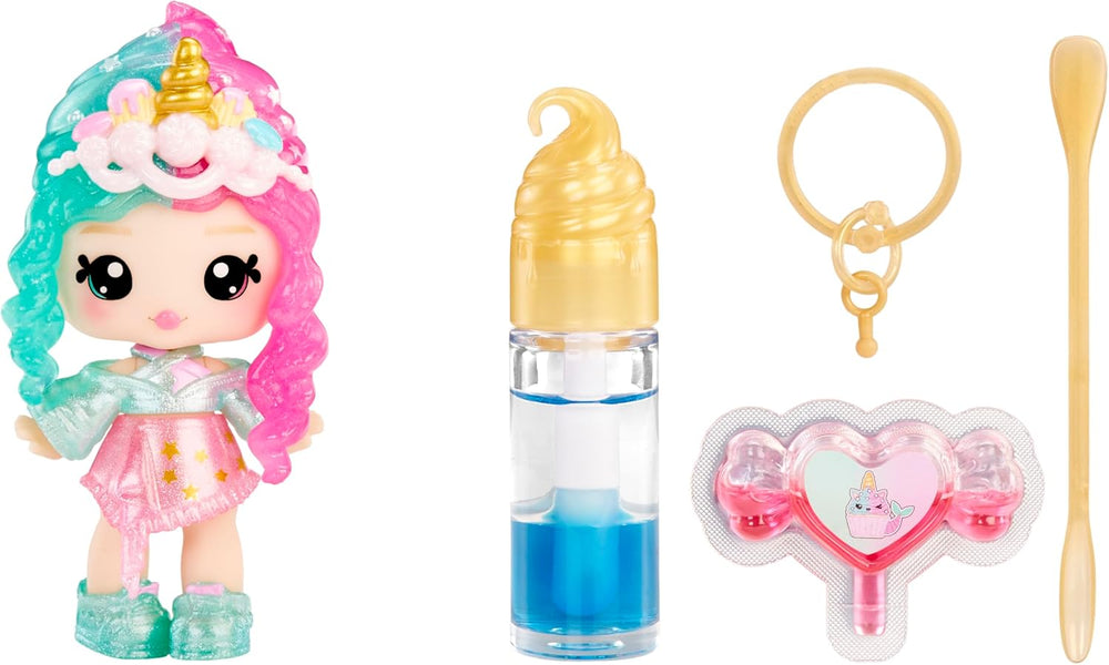 Yummiland Lip Gloss Doll - Roxie Crystal Candy - Y compris un kit de brillant à lèvres DIY, Geeignet für Kinder ab 4 Jahren, Rosa, série 2