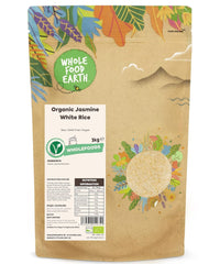 Riz blanc au jasmin Wholefood Earth Bio 3kg Cru | Sans OGM | Végétalien | Source de fibres | Certifié biologique