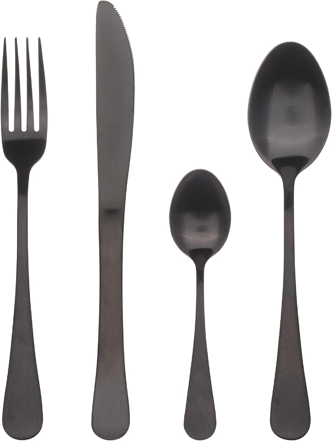 BERGNER MUNICH - Set de tacâmuri din oțel inoxidabil din 24 de piese Bucatarie Naty Shop Negru mat 24 de bucăți