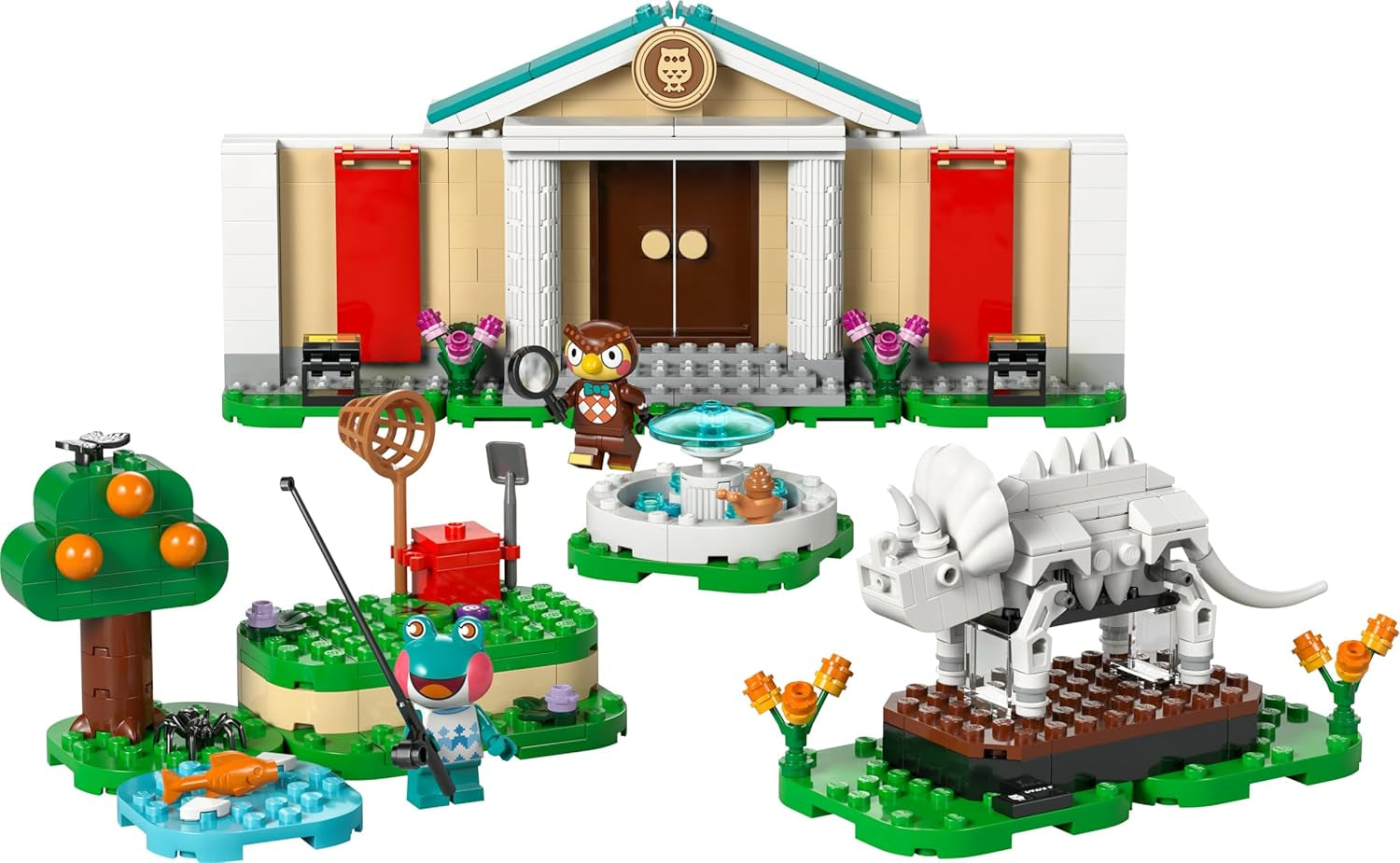 LEGO Animal Crossing - Ensemble de musées d'Eugens - Ensemble de jeux interactifs avec figurines d'Eugen et Liliane, fossiles de dinosaures et accessoires - Jouets de jeu pour filles et jeunes à partir de 7 ans - 77056