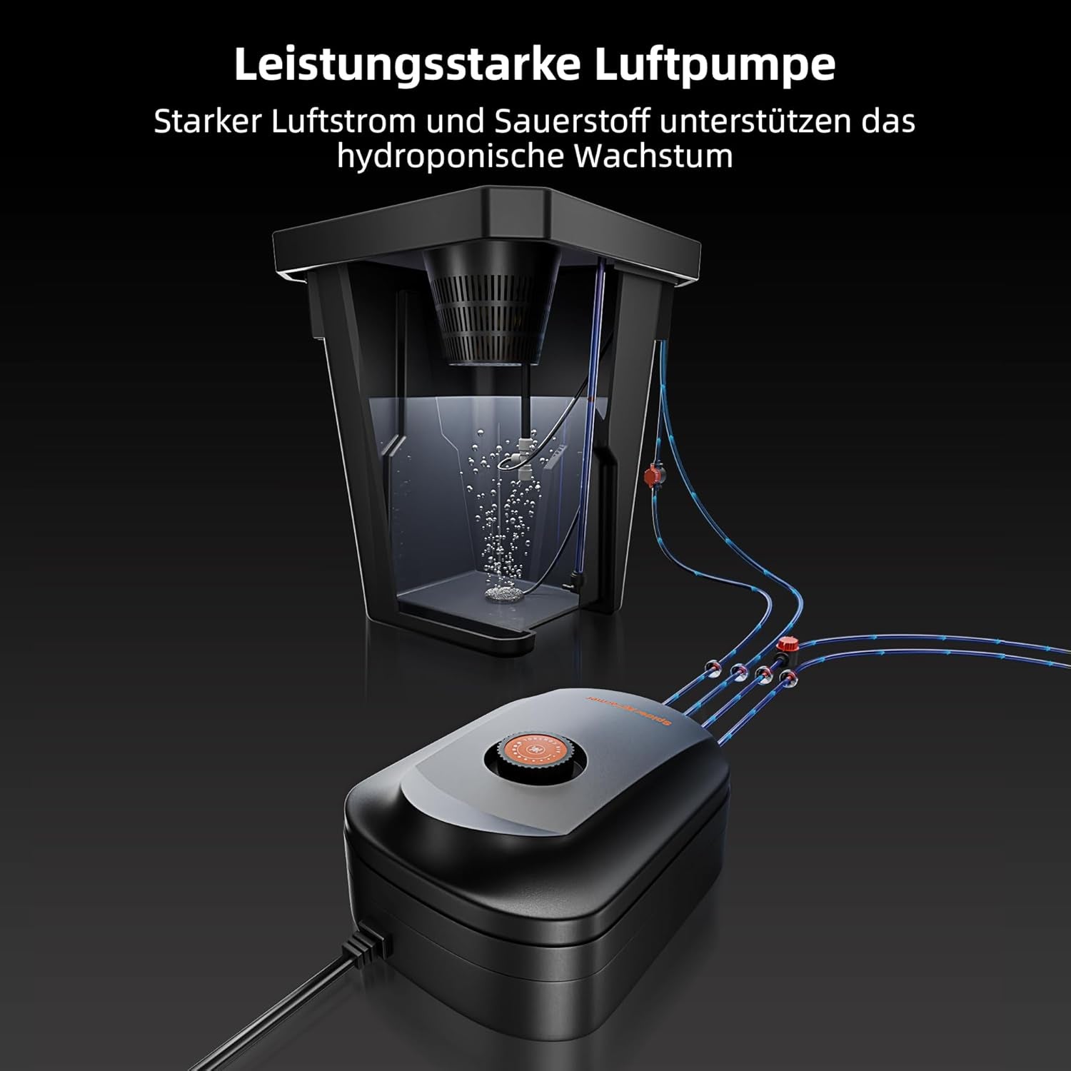 Spider Farmer DWC Système de culture hydroponique 27 L/7 gallons Culture en eau profonde Nouveau design de couvercle triangulaire Système de jardinage goutte à goutte à circulation avec kit d'égouttement de pot Pompe à air 8 W 2 seaux