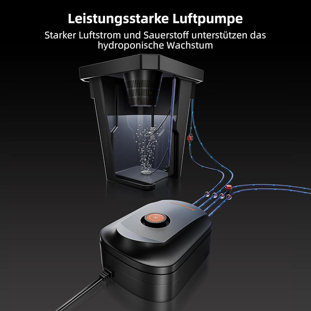 Spider Farmer DWC Système de culture hydroponique 27 L/7 gallons Culture en eau profonde Nouveau design de couvercle triangulaire Système de jardinage goutte à goutte à circulation avec kit d'égouttement de pot Pompe à air 8 W 2 seaux