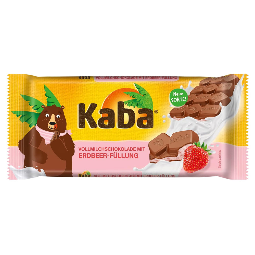 Chocolat au lait entier et crème de lait Kaba, tablette de chocolat fourrée, barre 90g, chocolat fondant à la crème de lait légère et saveur originale Kaba