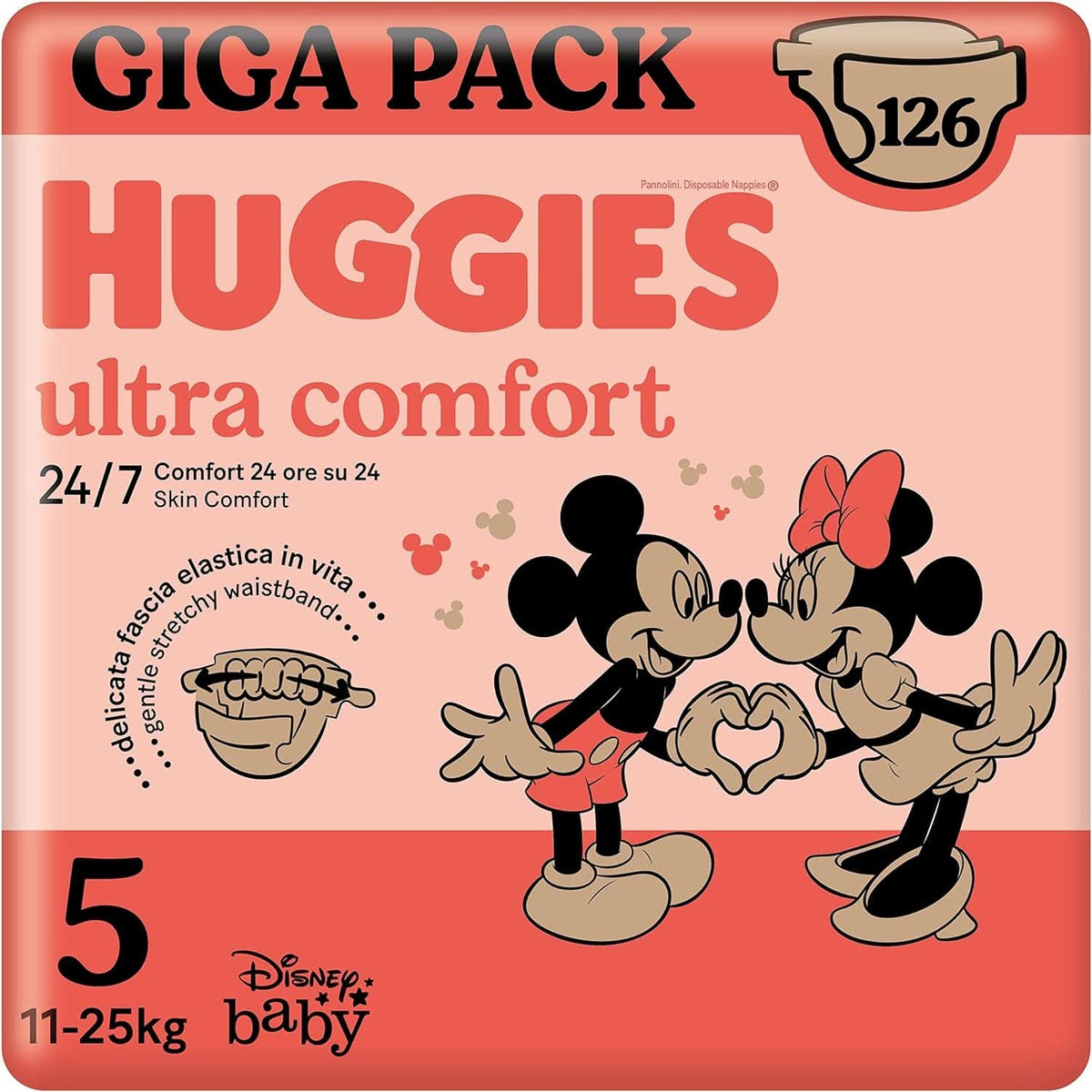 Couches Huggies Ultra Comfort, taille 5 (11-25 kg), design Disney, 126 pièces Mother and Baby Naty Shop 5 (126 pièces)