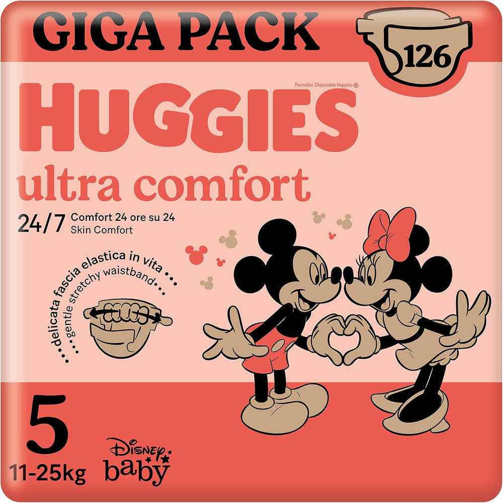 Couches Huggies Ultra Comfort, taille 3 (4-9 kg), design Disney, 168 pièces