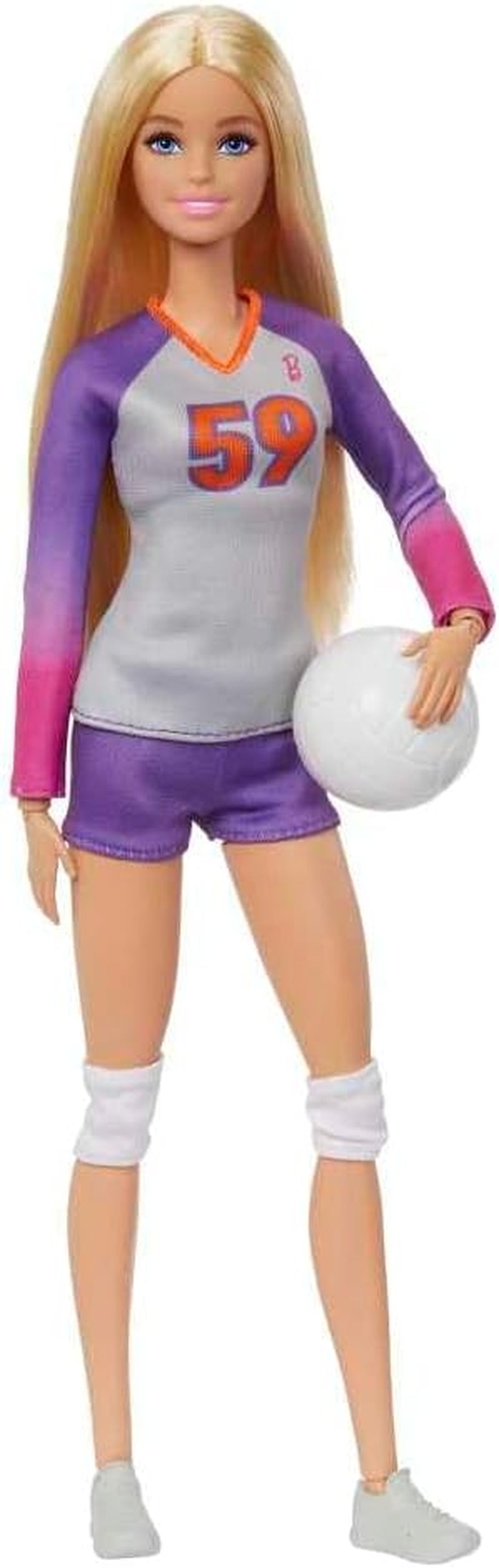 Barbie Made to Move - Poupée Joueuse de Volley-ball avec T-shirt et Ballon - 22 articulations pour un jeu réaliste, Comprend un équipement de Volley-ball et de Sport, HKT72