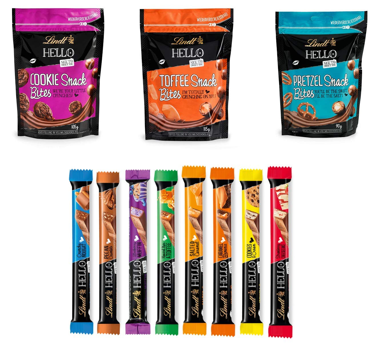 Coffret cadeau praliné au chocolat Lindt | 477g | 5 boîtes de pralines Lindt dans les variantes : Exquis, Mini Praliné, Cadeau LINDOR, Petit Merci, Du Coeur | Cadeau praliné | Cadeau chocolat