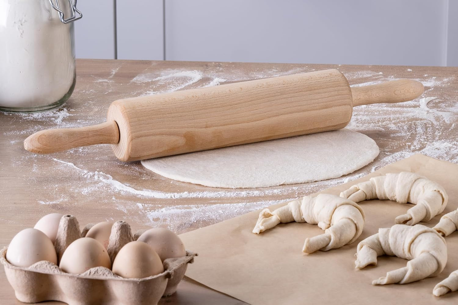Rouleau à pâtisserie Zenker avec roulement coulissant Ø 6 x 44 cm PATISSERIE, rouleau à pâtisserie comme accessoire de pâtisserie, rouleau à pâtisserie en bois pour étaler la pâte (couleur : marron), quantité : 1 pièce
