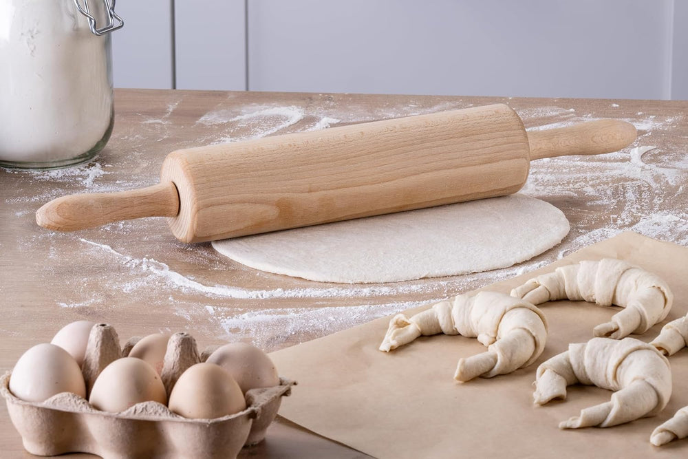 Rouleau à pâtisserie Zenker avec roulement coulissant Ø 6 x 44 cm PATISSERIE, rouleau à pâtisserie comme accessoire de pâtisserie, rouleau à pâtisserie en bois pour étaler la pâte (couleur : marron), quantité : 1 pièce