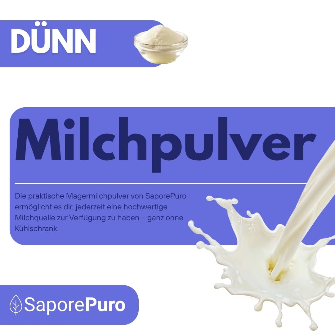 SaporePuro Lait écrémé 1 kg - Haute Solubilité Sans Gluten