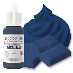 Colorant alimentaire à base d'huile Sugarflair Colourflex, bleu royal, colorant alimentaire liquide hautement concentré, colorant alimentaire pour crème au beurre, chocolat, pâte, fondant, glaçage et plus encore - 15 ml